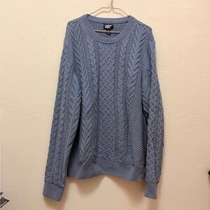 Lands' End Dusty Blue Cable Knit Pullover